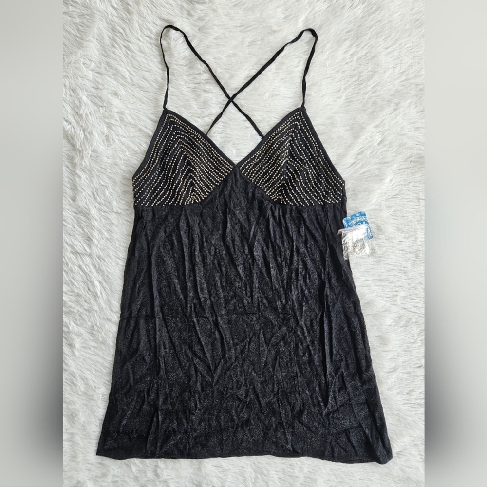 Free People Intimately Shooting Star Slip in Black - Picture 2 of 11